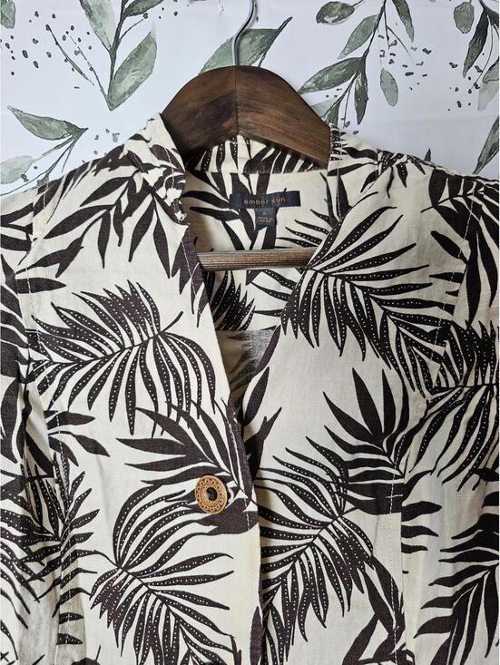 amber sun Tops - Amber Sun Blouse Brown & Cream Womens Size M